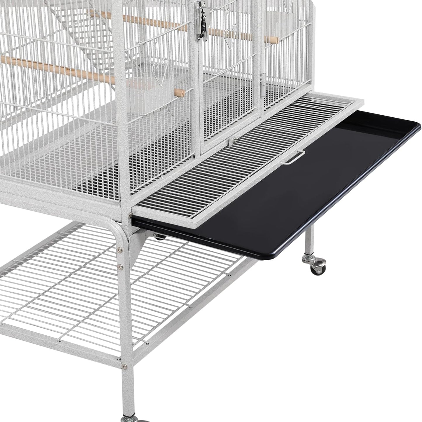 Yaheetech 175 cm Cage à oiseaux extra large avec support amovible pour perroquets de taille moyenne, perruches, perruches faucons, conures, inséparables, perruches à gazon et pinson - Blanc