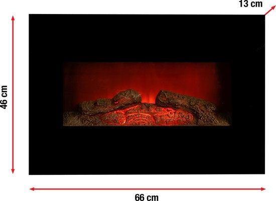 Cheminée Électrique Memphis - Classic Fire  - Chauffage avec Télécommande et Minuteur - Effet Flamme LED - 1800 W – Noir