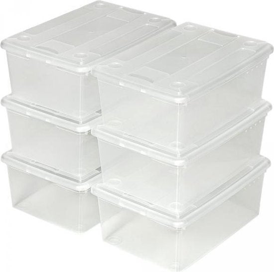 Tectake - set de 6 boîtes de rangement transparentes - 33 x 23 x 12 cm - 401685