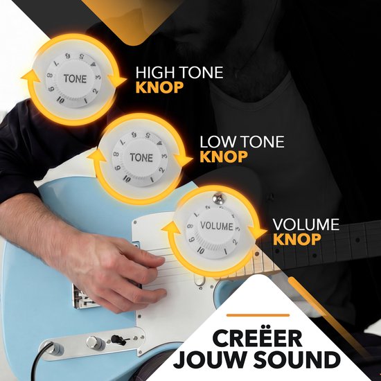 Guitare électrique Finesse avec ampli - avec cours vidéo - TE Guitare - Adultes - Enfants - Bleu