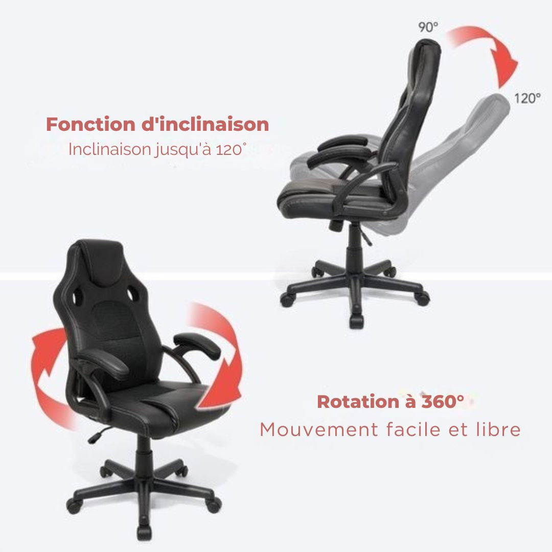 Chaise de jeu - LifeGoods - Réglable - Cuir synthétique - Noir