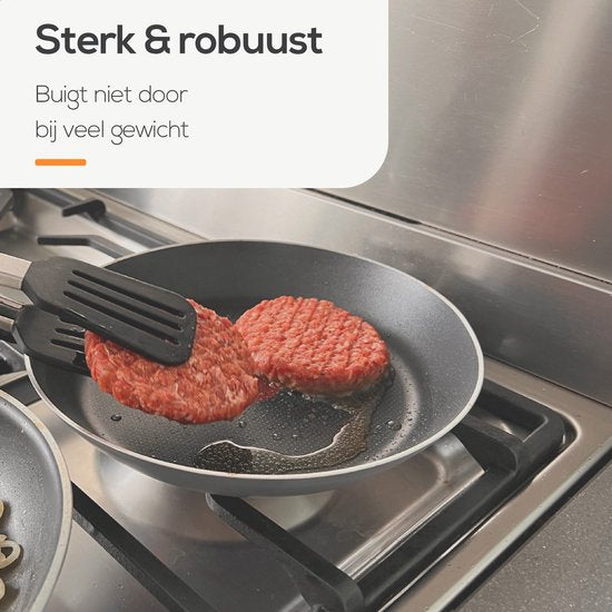 KitchenLove Pince à viande - Pince de cuisine - Lot de 3 - Pince à spaghetti - Pince à barbecue - Silicone - Noir