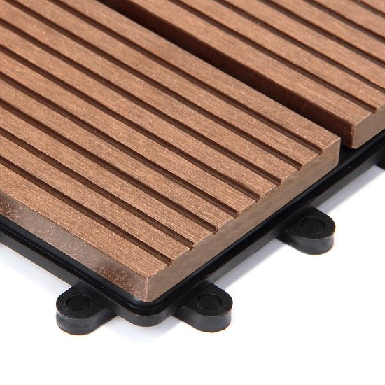 Dalles de terrasse en WPC - Lot de 22, modèle Classique 30 x 30 cm - Terracotta