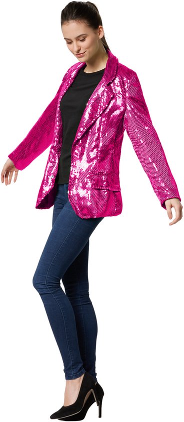 dressforfun - Manteau en paillette rose XXL - déguisement halloween partywear carnaval robe de soirée - 303880