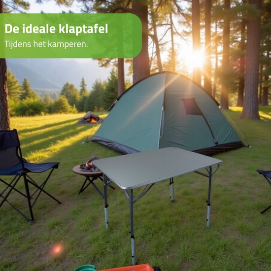 Bo-Camp - Table de camping - Réglable en hauteur - 100x70 cm