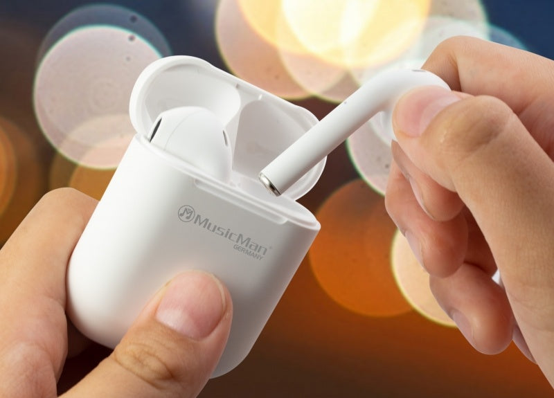 MusicMan Casque intra-auriculaire stéréo sans fil blanc