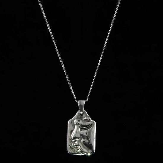 Laura Ferini Ladies Necklace Faccina Silver - Collier en argent avec pendentif - plaqué or blanc 18K - Collier - Collier - Bijoux - Accessoires - Collier pour dames avec pendentif