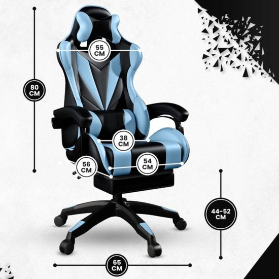 Bayt Gaming chair - Chaise gaming - Chaise gamer confort - Noir et bleu clair