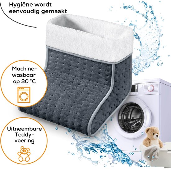 Chauffe-pieds électrique Beurer FW 20 - 3 niveaux de chaleur - Jusqu'à la pointure 47 - Chauffage rapide - Arrêt automatique - Polaire/Teddy - Doublure lavable en machine - Garantie 3 ans - Gris