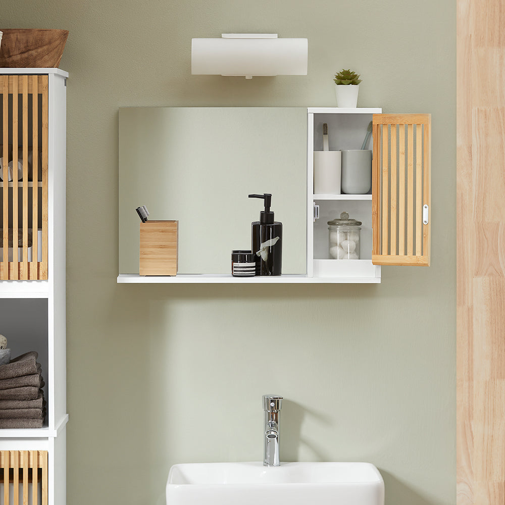 SoBuy Armoire de toilette - Armoire haute - 1 porte - 60 x D12 x H40 cm - Blanc