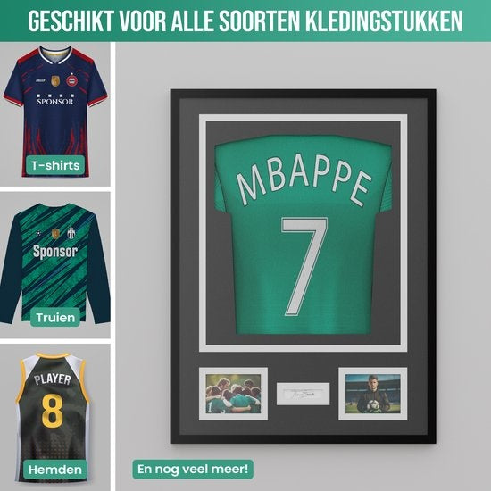 Avalo Cadre Photo Aluminium - Encadrement Maillot de Football - Cadre Box 3D - 60x80 CM - Noir - Cadre Profond - Encadrement Maillot dans Cadre Photo