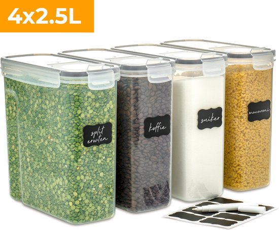 Stosh Stock jars - Boîtes à bouillon - hermétique - 4 pièces - 2.5L - sans BPA - plastique