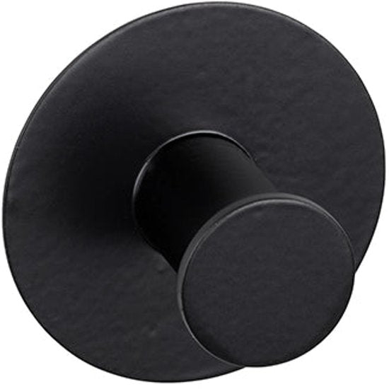 Crochets ronds autocollants pour serviettes Wenko - Noir - À fixer sans perçage | Autocollants