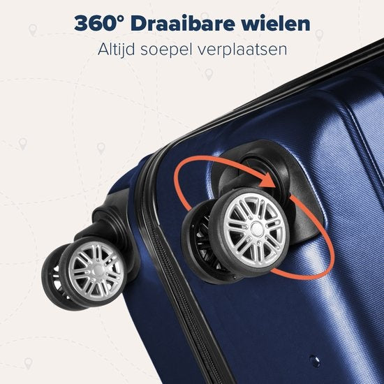 TRVLMORE Set de valises - 3 pièces - 38L (bagage à main) + 70L + 110L - Bleu foncé