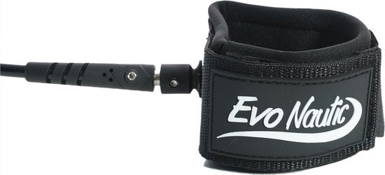 EvoNautic SUP Leash 10ft - Leash simple pour SUP - Longueur : 3 mètres - Sangle de cheville réglable - Compatible avec toutes les planches - Fabriqué dans un matériau solide et résistant