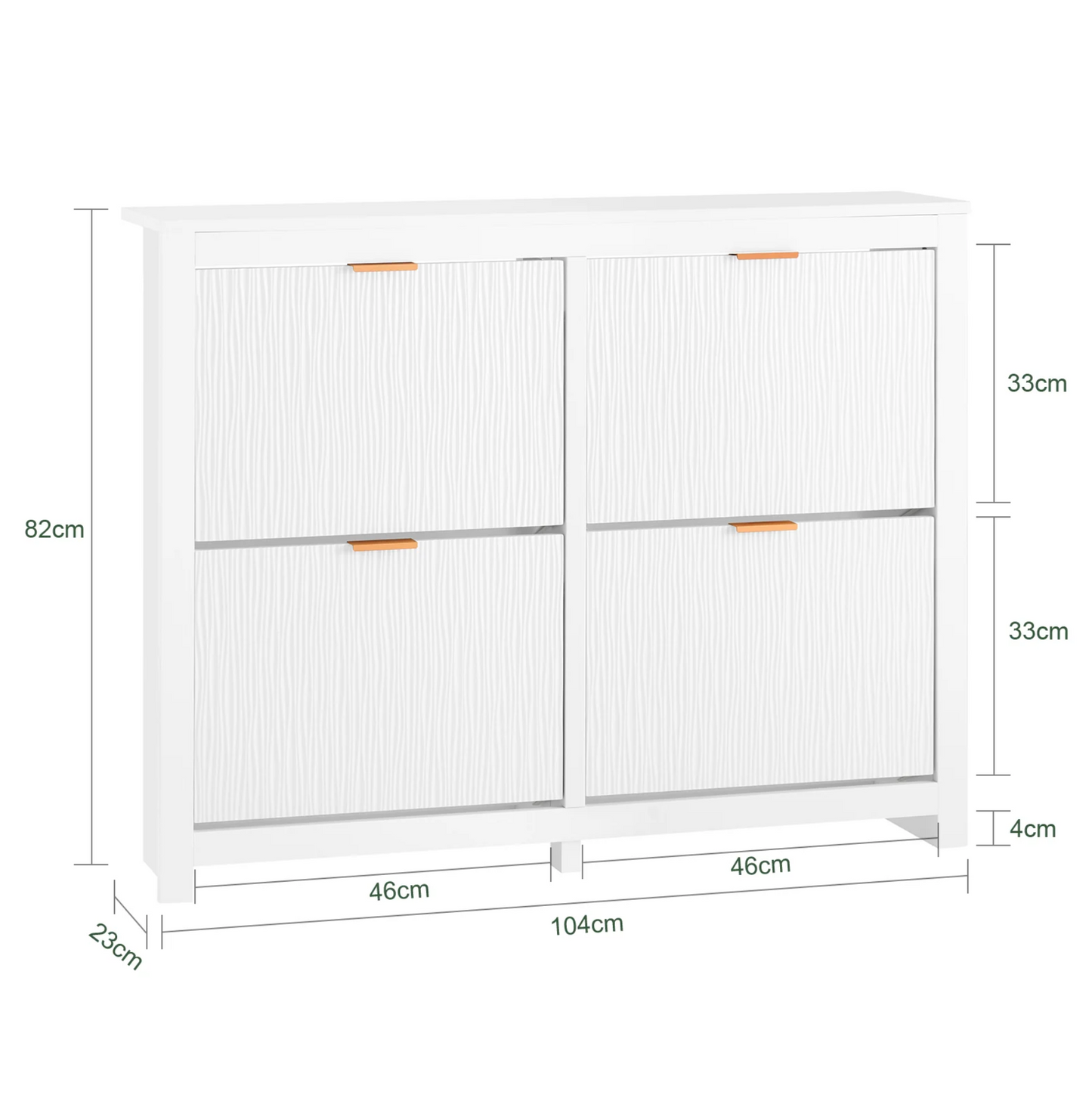 SoBuy FSR186-II-W Meuble à chaussures - Meuble de rangement étroit avec 4 abattants, compact et peu encombrant pour l'entrée et le salon - 104x23x82 cm - Blanc