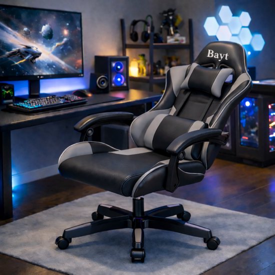 Bayt Gaming Chair - Chaise de jeu - Chaise de bureau ergonomique - Noir - Réglable