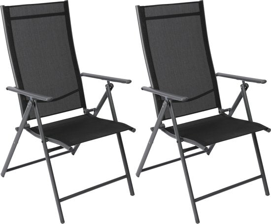 Albatros Aruba Garden Chairs Set of 2 - Chaises de jardin pliantes avec structure métallique robuste et grande capacité de charge - Chaises pliantes confortables également comme chaises de terrasse ou chaises de balcon