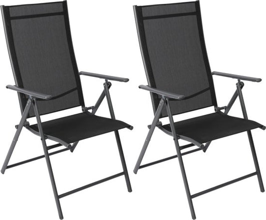 Albatros Aruba Garden Chairs Set of 2 - Chaises de jardin pliantes avec structure métallique robuste et grande capacité de charge - Chaises pliantes confortables également comme chaises de terrasse ou chaises de balcon