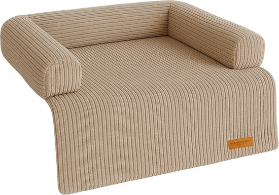 By Cee Cee Original Dog Rug Bench - Panier pour chien - Premium - Entièrement zippé - Tissu côtelé - Mocha Taupe - 120x90 - Taille L