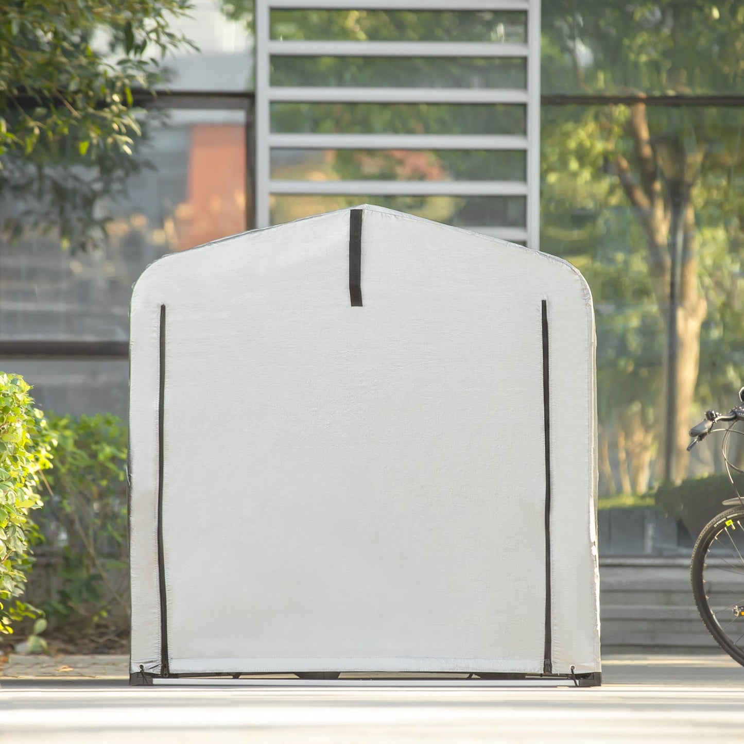 Abri de jardin Sobuy KLS11-II-L - Abri de jardin étanche pour vélos et outils - 159 x 165 x 219 cm - Argent