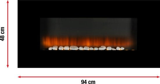 Classic Fire Atmosphere Fireplace Vancouver AJ145 - 2000 Watts - LED - avec télécommande