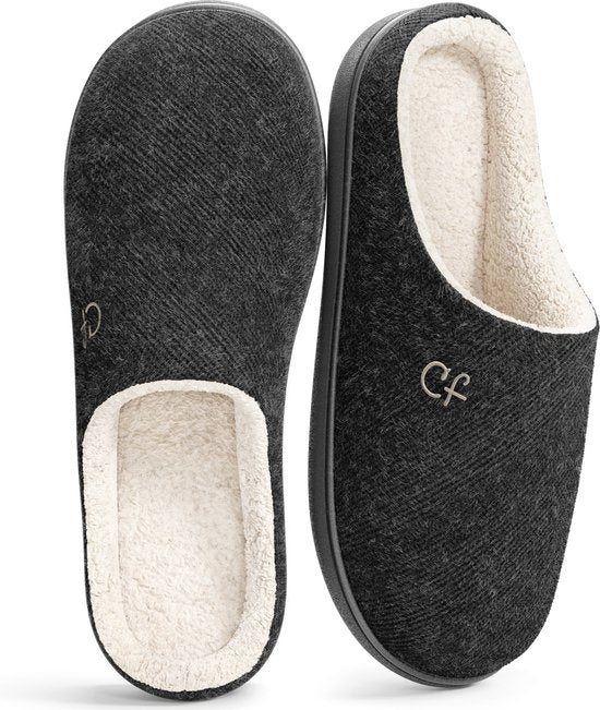 Chaussons Hommes - Chaussons - Taille 42/43 - Noir - Antidérapant - Comfeet