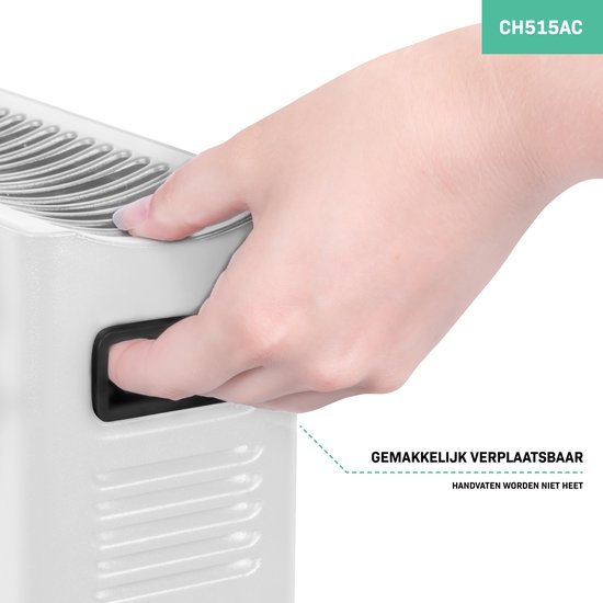 VONROC Chauffage électrique - Convecteur avec ventilateur de radiateur intégré - 2 réglages : 1250W/2000W - Thermostat réglable - Chauffe les pièces jusqu'à 24m2 - Design moderne - Blanc
