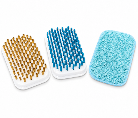 Lot de 3 brosses Livington MultiScrubber – Nettoyage en profondeur – Pour carrelage, pierre, bois et grilles de barbecue – 10 x 9 cm