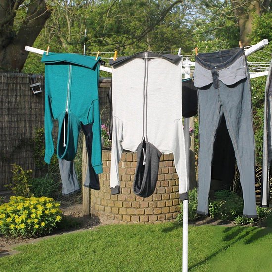 Vonia Dryer - Support de séchage - Séchoir avec ancrage au sol - Longueur de séchage 45 mètres - Blanc