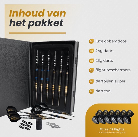 WINDSOR® Cavalier 3 Darts Set - Incl. boîte de rangement, fléchettes