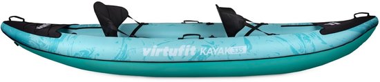 VirtuFit Kayak 335 - Turquoise - Avec sièges de kayak et sac de transport - Convient pour deux ou trois personnes - Durable et robuste - Kayak gonflable - Kayak - Bateau gonflable