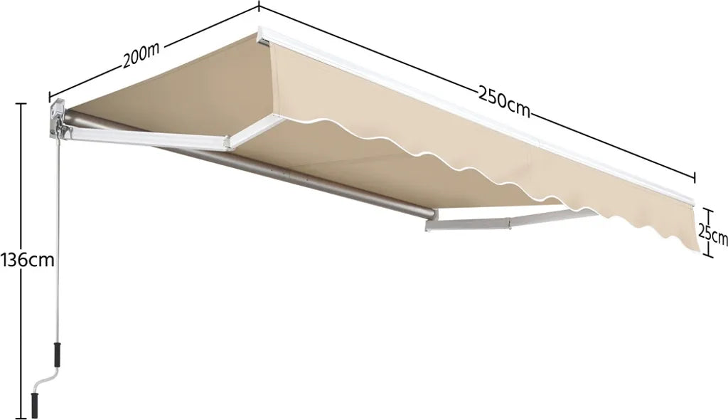 Bras pliant Yaheetech - 250 x 200 cm - Beige