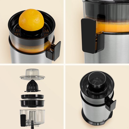KitchenBrothers Presse-agrumes - Manuel - Avec bec verseur - 0.5L - acier inoxydable