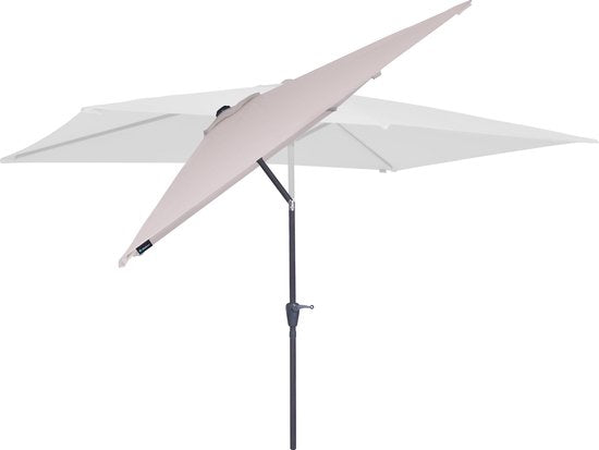 VONROC Premium Parasol Rapallo 200x300cm - Parasol durable - Inclinable - Toile résistante aux UV - beige - Housse de protection incluse