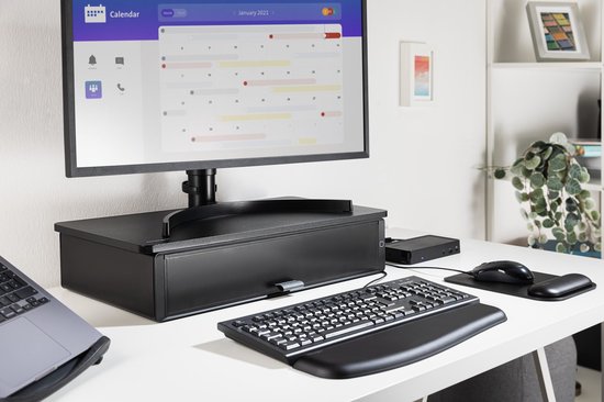 Kensington UVStand™ Support pour moniteur avec compartiment de stérilisation UVC/tiroir de rangement - Noir