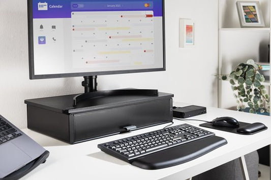 Kensington UVStand™ Support pour moniteur avec compartiment de stérilisation UVC/tiroir de rangement - Noir