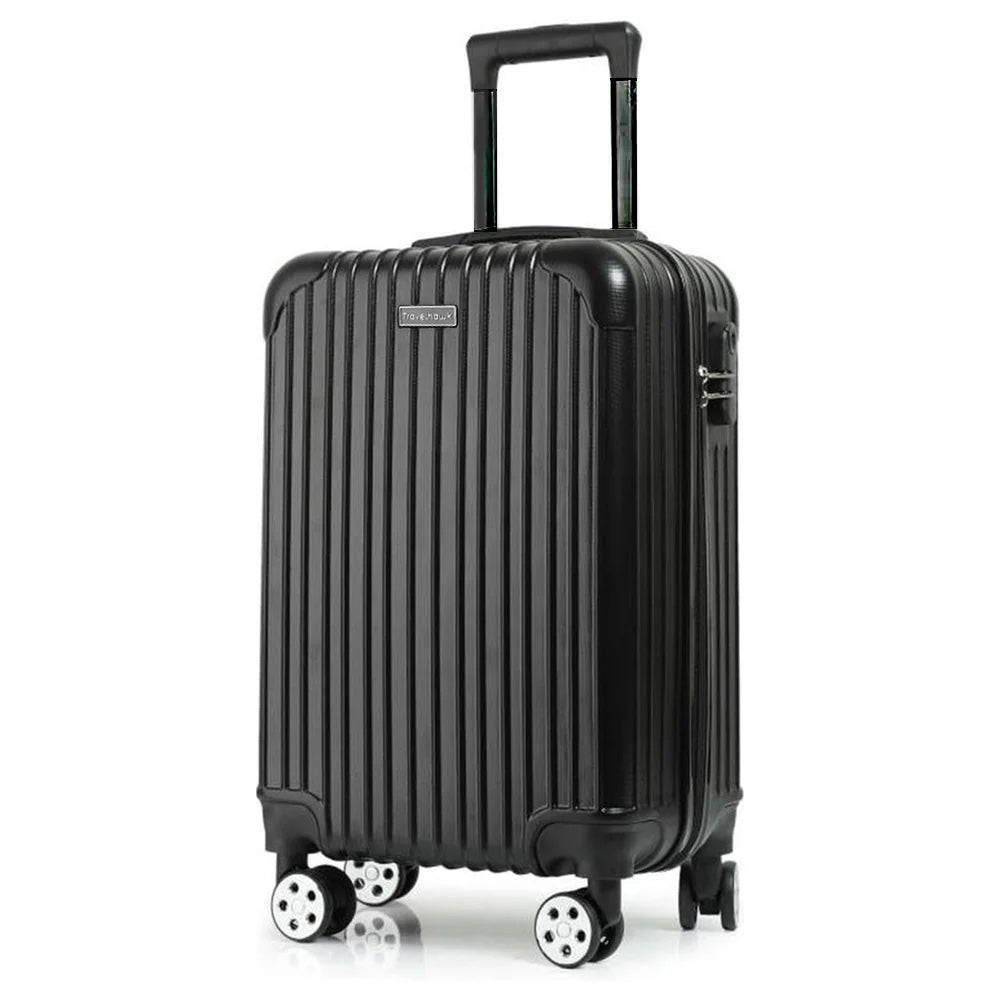 Travelhawk Hand Luggage Suitcase - 42L | 55 cm | TSA Lock & 360° Wheels | Lightweight & Strong (Black)