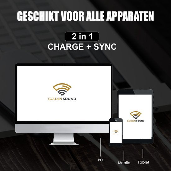 Golden Sound 35W Original Super Fast Charger - Lightning Charger suitable for Iphone - Charger - 2 Meter with Charging Plug