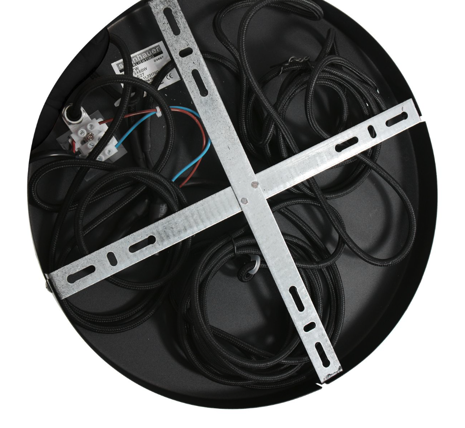 Steinhauer - Lampe suspendue Reflexion - 3079ZW - 3-Lumières - Noir & verre fumé - Ø40 cm - Max. 350 cm de haut - Raccord E27 - Design moderne