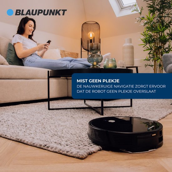 Blaupunkt Bluebot XBOOST 2+ - Robot aspirateur avec fonction balayage - se vide tout seul - avec application