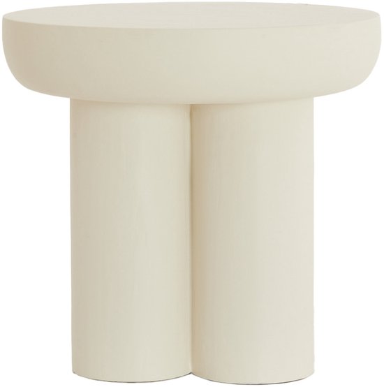 Light & Living table d'appoint ALI bois gris brun travertin sable - Ø45x50 cm