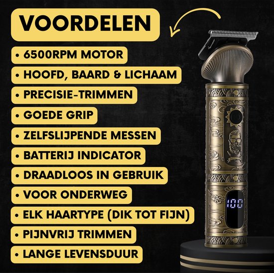 Tondeuse à barbe 6-en-1 pour homme - Tondeuse pour barbe et corps - 6 accessoires inclus - Sansbeauté® - Tondeuse pour homme - Tondeuse pour homme - Tondeuse à cheveux - Tondeuses - 0.5-15MM - Nez et oreilles - Tondeuse - Machine à barbe - Multigroomer