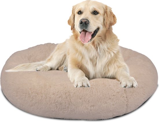 Peaceful Pooch L - panier moelleux pour chien - 94 cm de diamètre - pliable - disponible en plusieurs tailles. Panier pour chat - lavable - rembourrage amovible - soulage les articulations et les muscles - fond à picots antidérapant