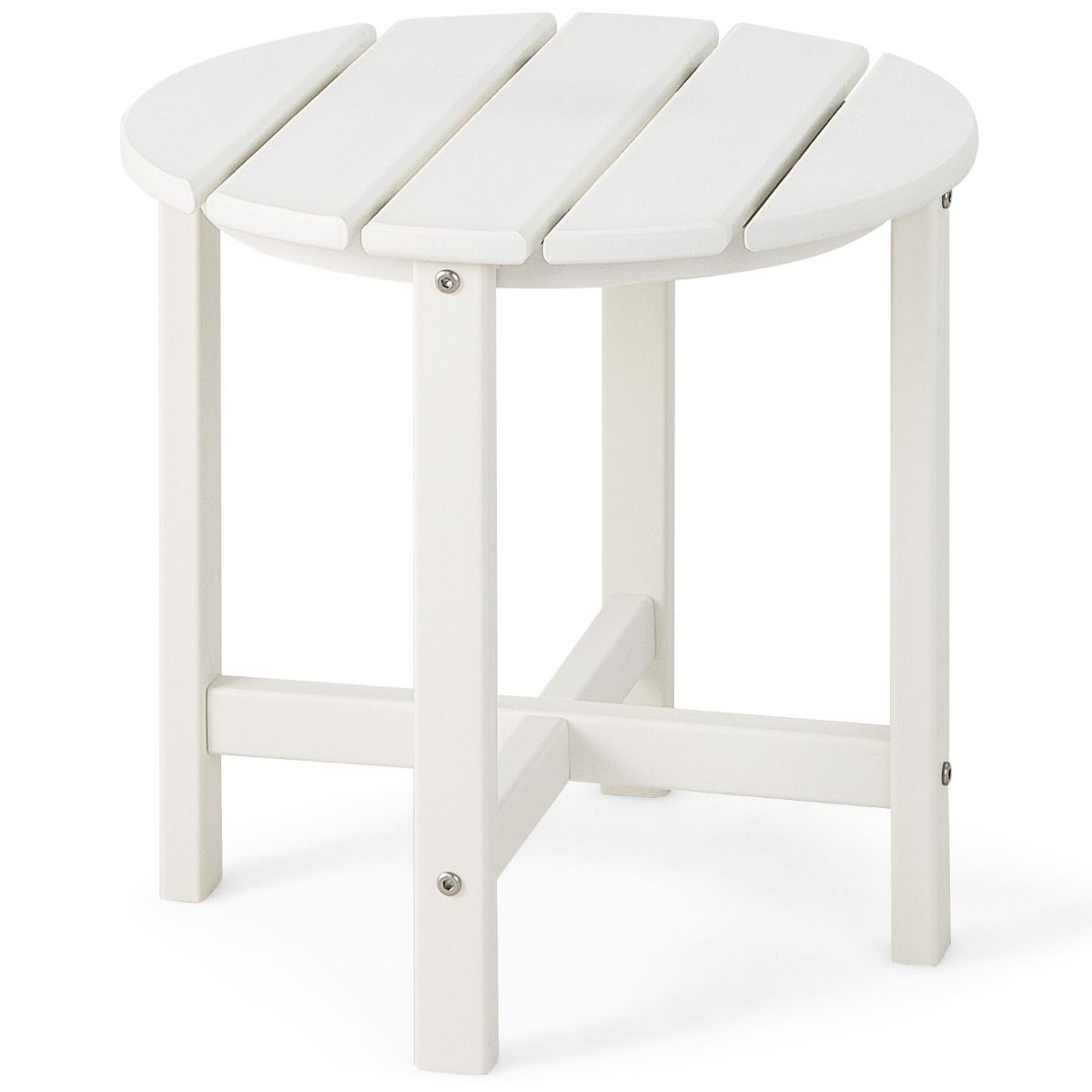Table d'appoint Coast - ronde - en HDPE résistant aux intempéries - blanche 46 x 46 x 46 cm