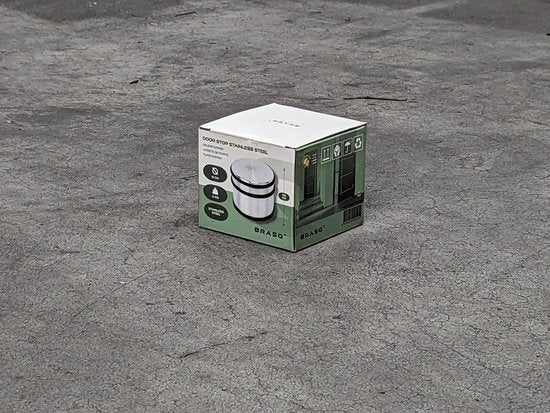 BRASQ Butoir de porte avec antidérapant en acier inoxydable 1.1 Kg - Pour l'intérieur et l'extérieur - Butoir de porte avec protection en caoutchouc Ø9 x 7.5 cm