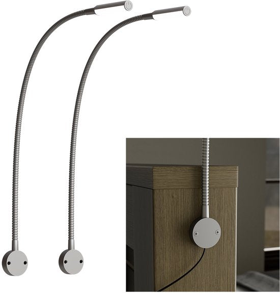 Nolt Lampe de lecture pour le lit - Veilleuse à intensité variable - 2 lampes de lit - Lampe de chambre à coucher - Lampes de lecture tête de lit - Lampe de lecture pour adultes