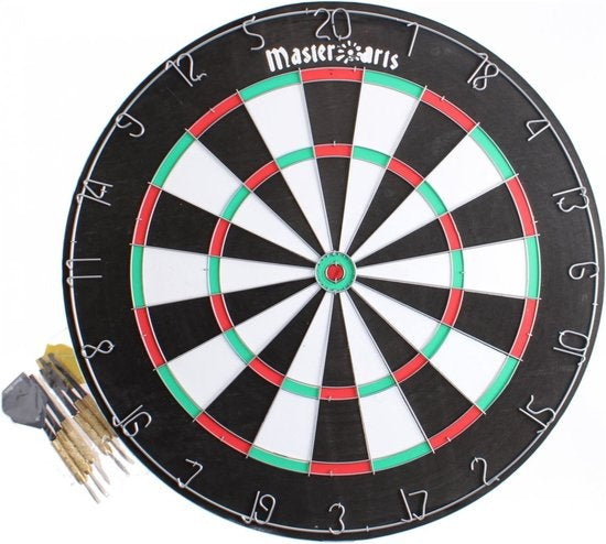Planche à fléchettes Masterdarts 45cm x 2 cm avec 2 jeux de flèches