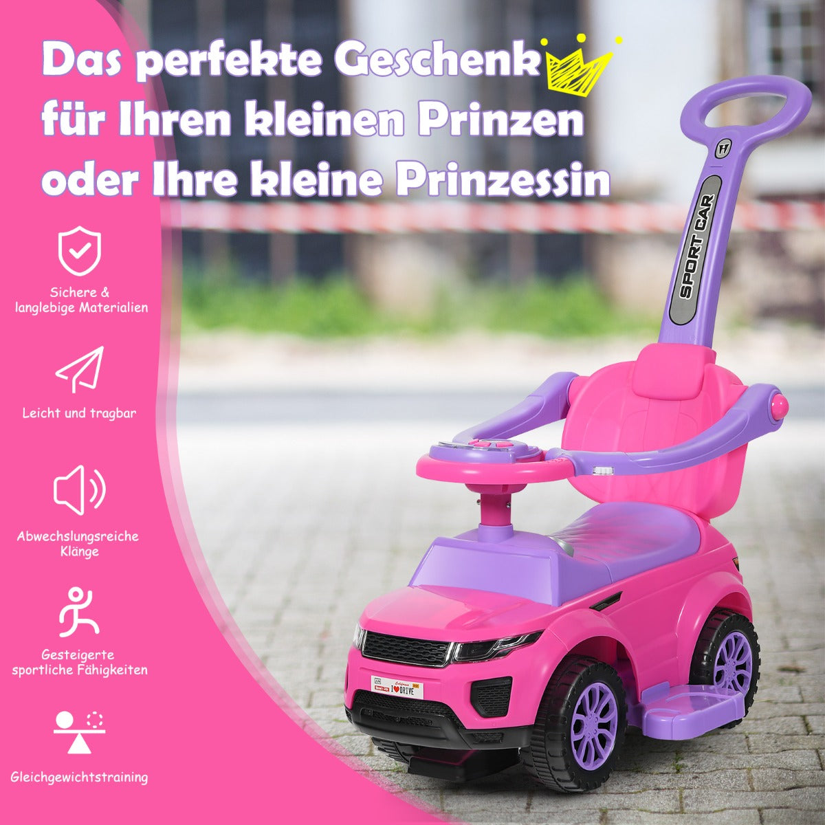 coast 3-in-1 Runabout - 89×43×84 cm - Rose - Duwauto - Runabout