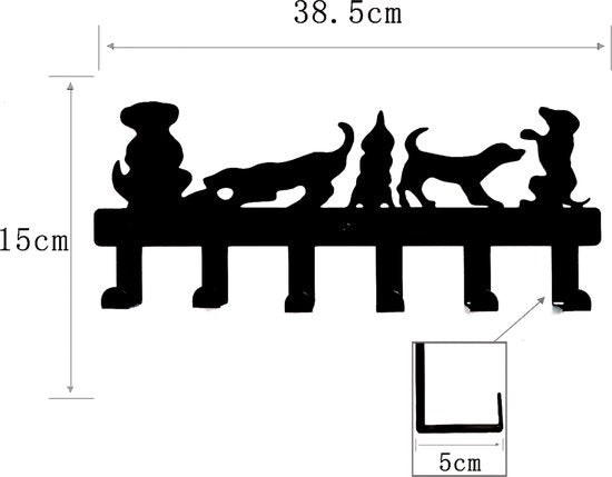 Porte-manteau chiens nursery - porte-manteau mural chiens 6 crochets chambre bébé